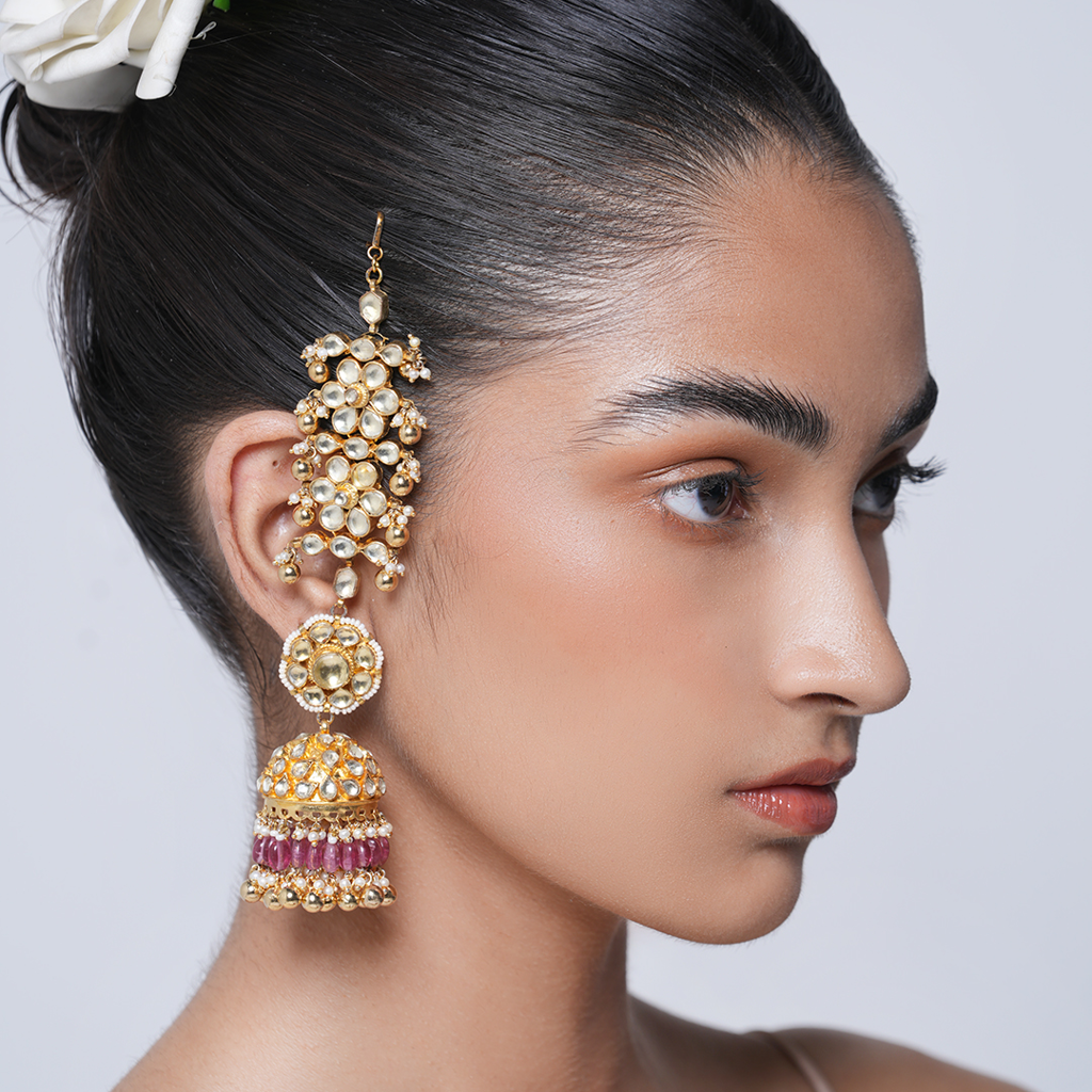 Pachi Kundan Long Jhumki : CAO0061ALX