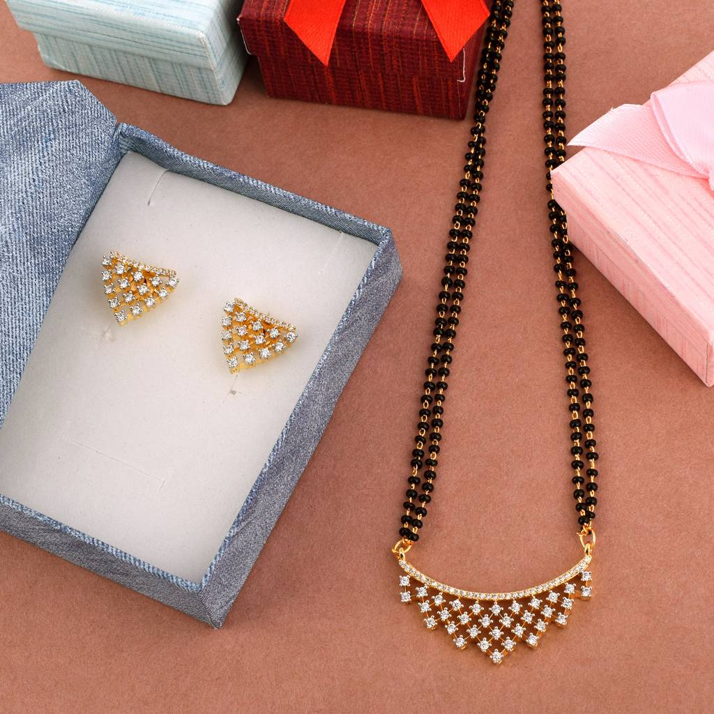 Eternal Radiance Mangalsutra With Chain With Earrings : PJPENGPCZ41