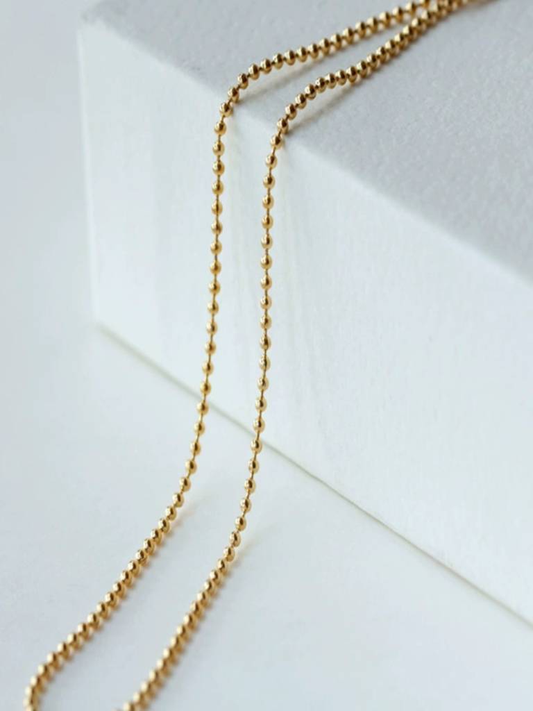 Round Chain Necklace 18K Gold Plated Anti-Tarnish Waterproof : AFC0725N61G