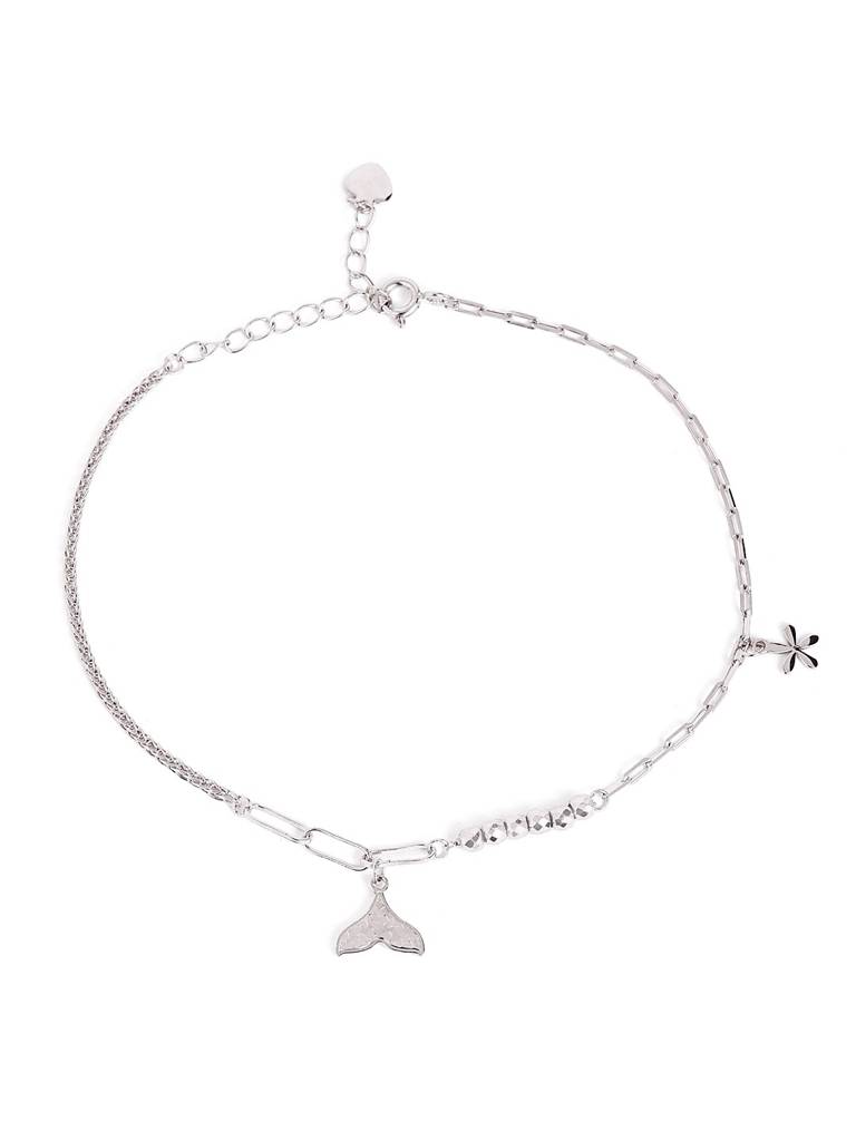 Silver Butterfly Charm Adjustable Anklet : WAN00027