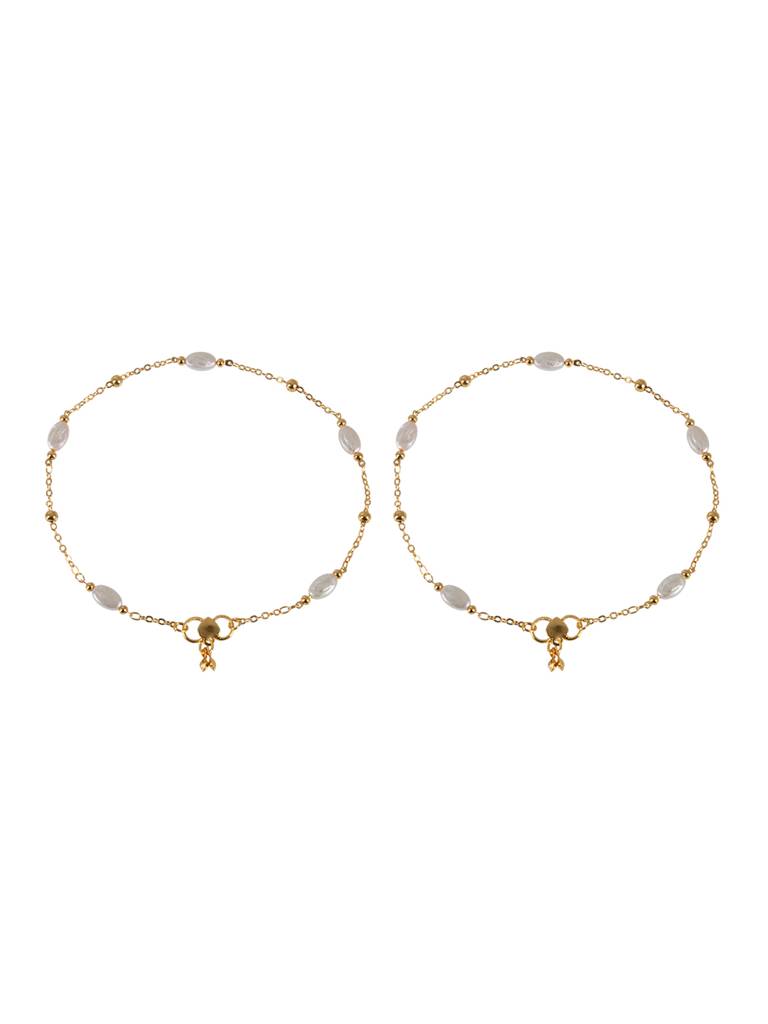 Firoza Pearl Wave Anklets : ANKLET1651