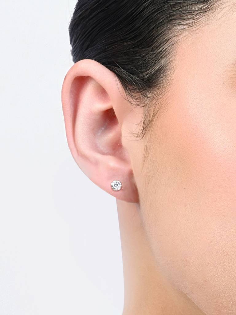 Classic Round Cz Stud Earrings : JDER2515