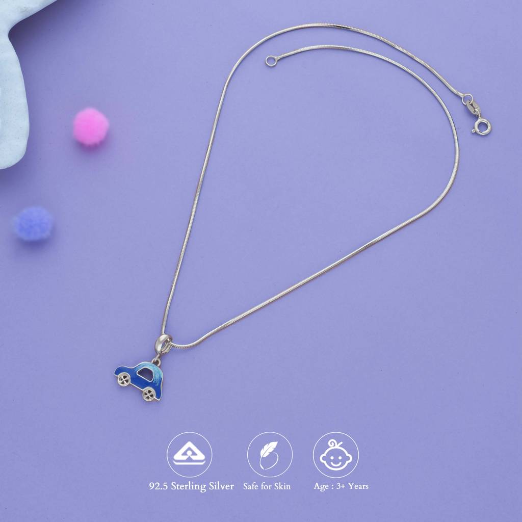 Iyal Little Blue Racer 925 Silver Kid Pendant (3+ Yrs) : KP-KP-RH-A-160-S