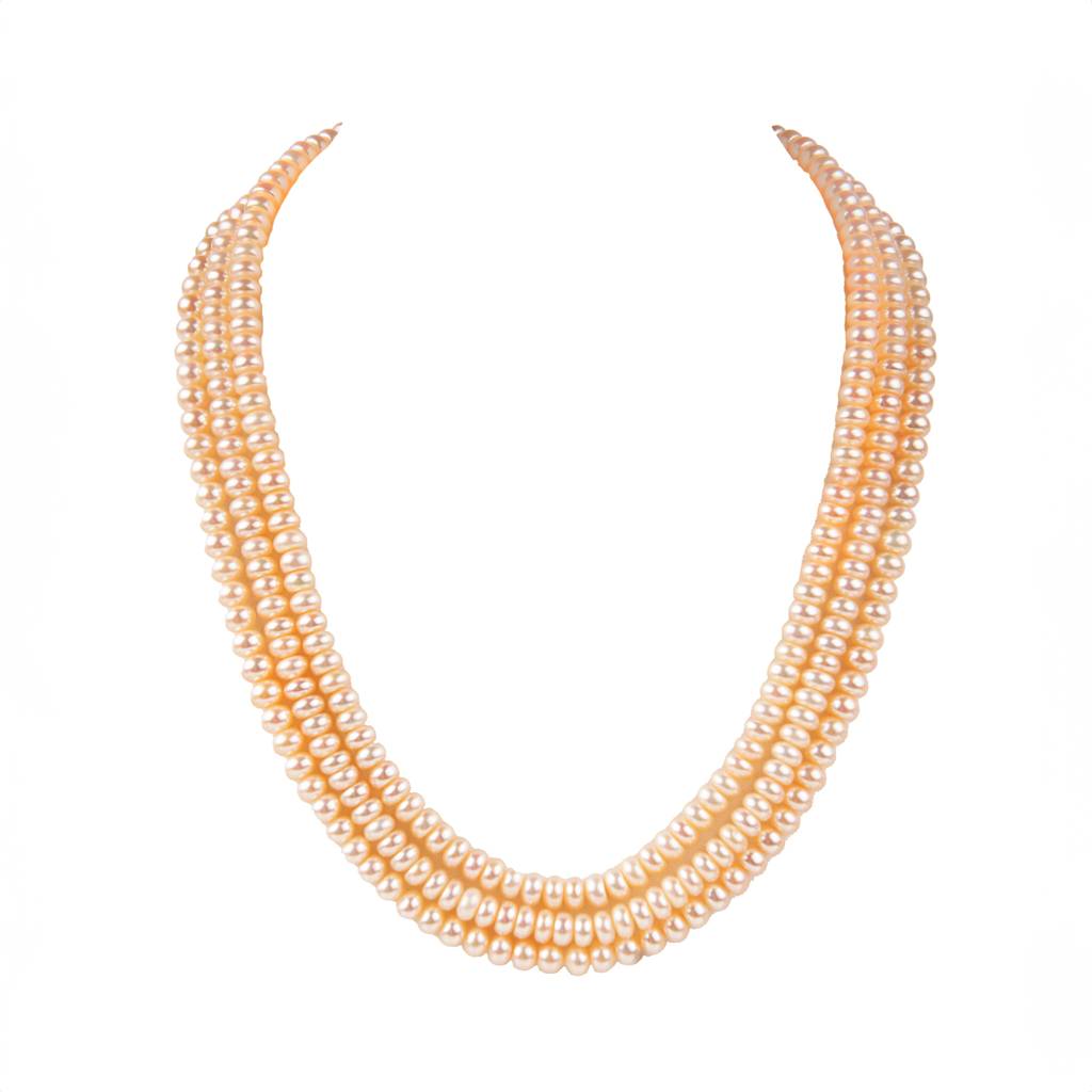 Triple-Layer Mandarin Freshwater Pearl Necklace : NCK-TPL-MAND-PRL
