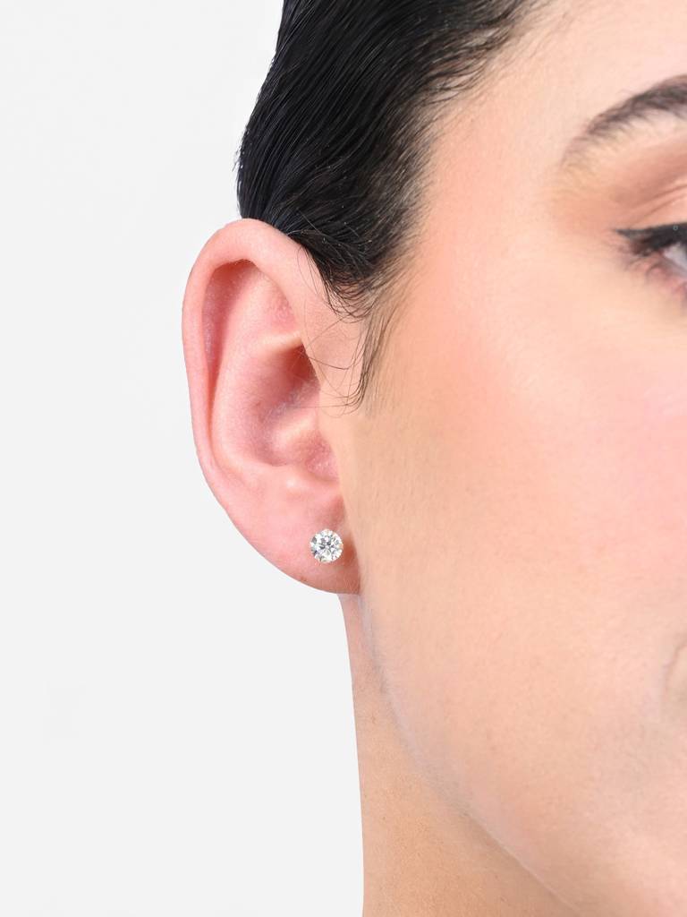 Classic Round Cz Stud Earrings : JDER2419