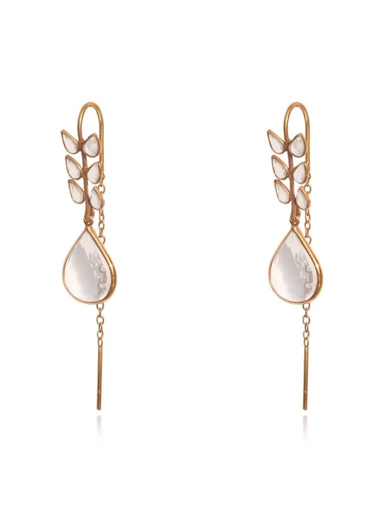 Silver 92.5 Polki Sui Dhaga Earring : U080SG005N0415