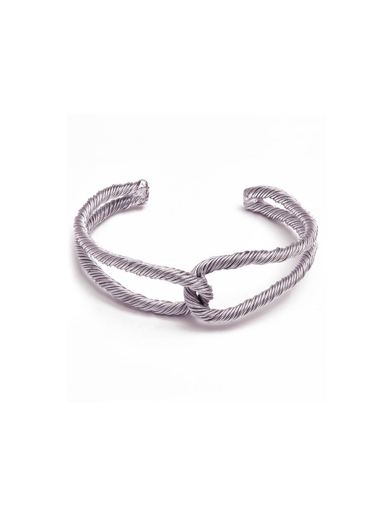 Silver Threaded Interlocked Bracelet : Z09EA