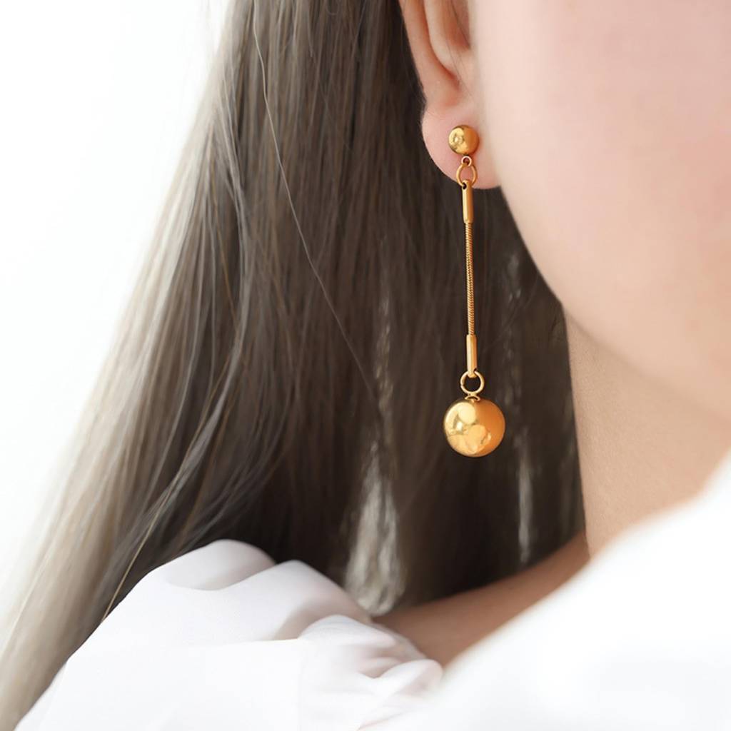 Bead Wire Dangle Drop Earring : ER_SS_BeadWire_gld
