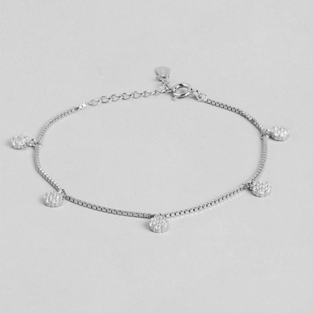 Eternal Circles 925 Sterling Silver Rhodium-Plated Circle Bracelet : BR-80242-R