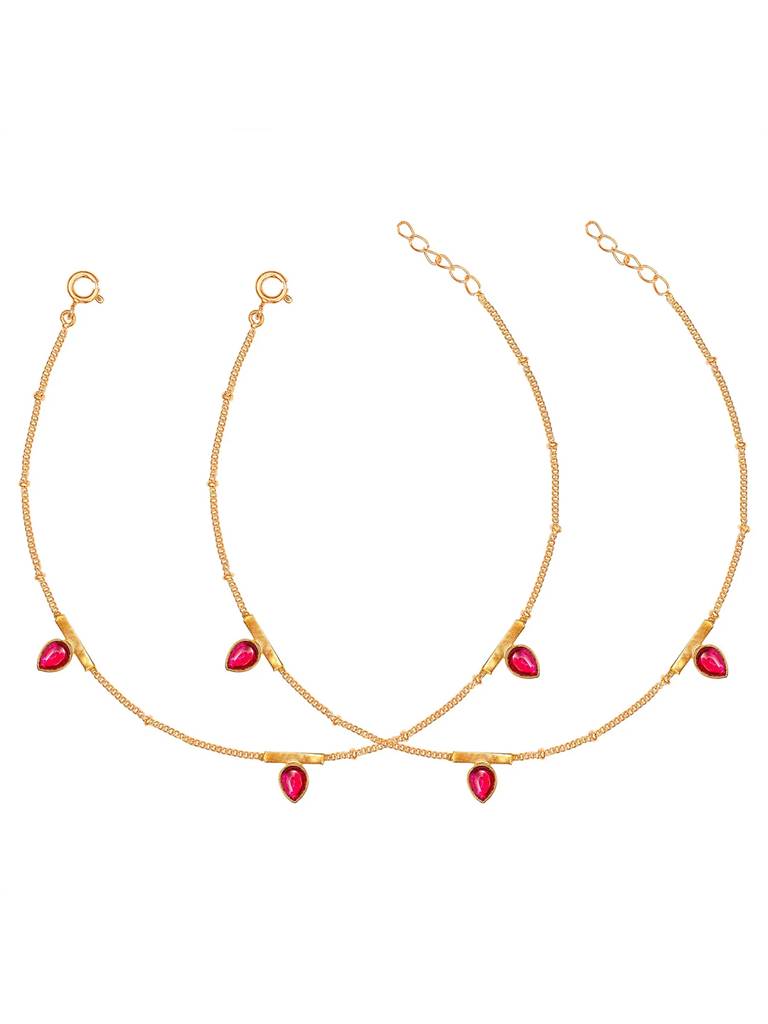 Three Drop Silver 92.5 Anklet : U080SO09LA0298
