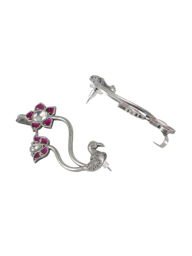 Whisper Of Gulab Ear Cuff : RANIPINKTAROONICUFF1647