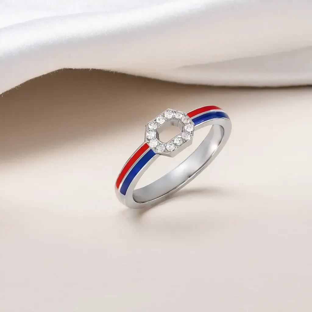 The Chrome Fusion - Lab Diamond Fashion Silver Ring : LLRG0125