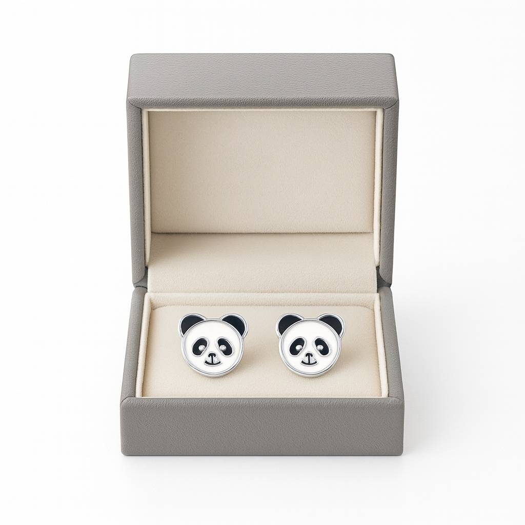 925 Pure Silver Panda Stud Earrings : TWP1344
