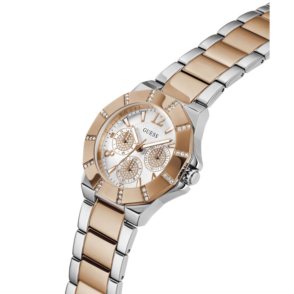 Guess Round 36Mm Silver Dial Analog Women Watch - Gw0616L3 : GW0616L3