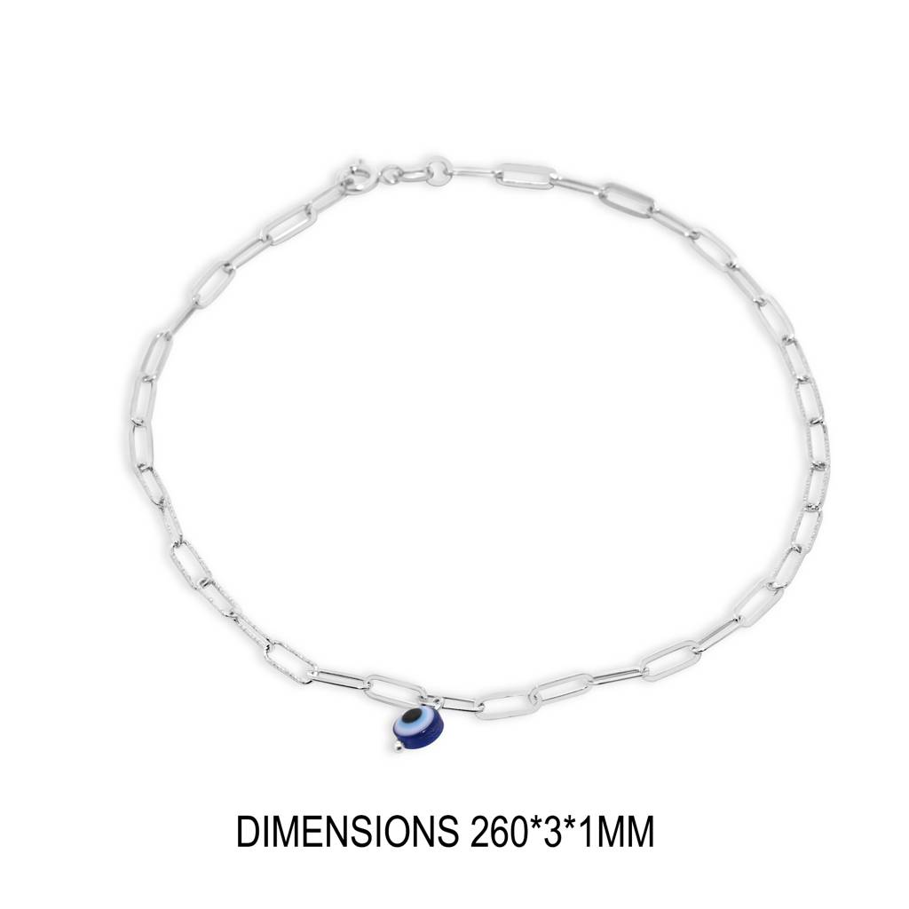 925 Pure Silver Evil Eye Anklet : AK1013