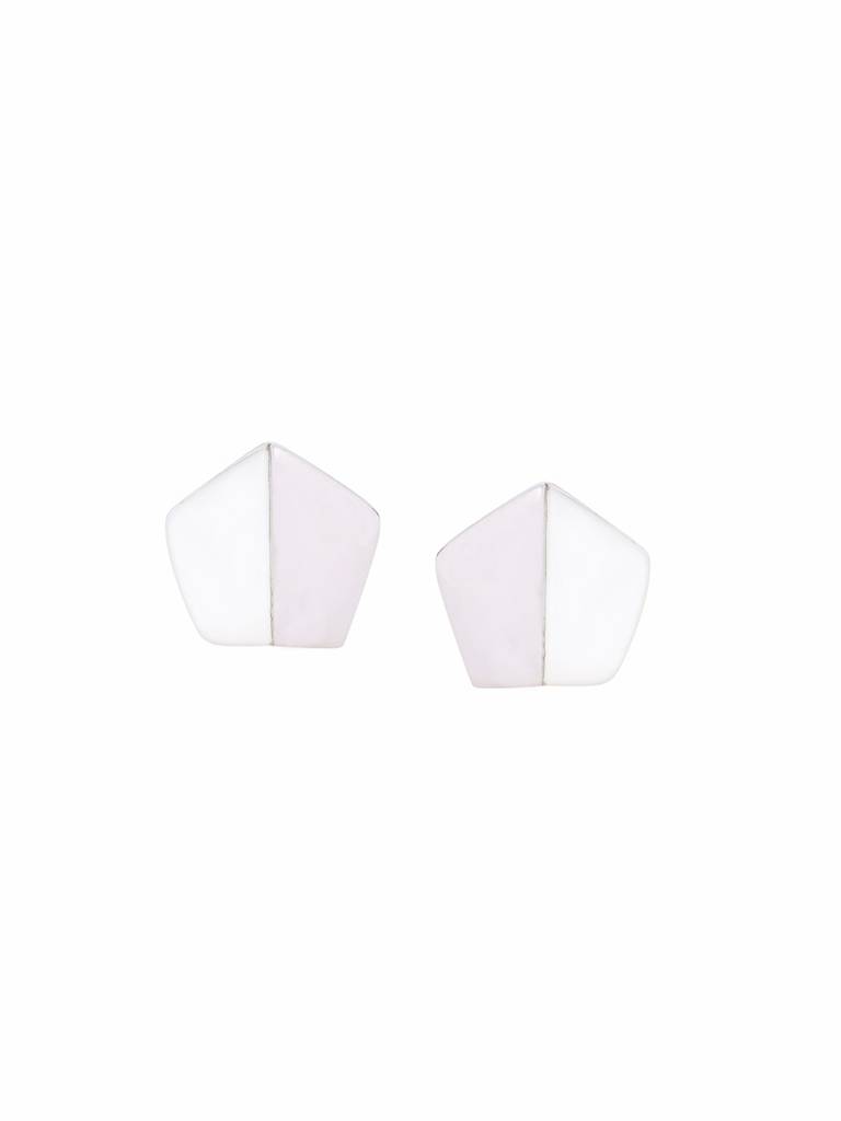 Kicky And Perky 925 Sterling Silver Mop Silver Stud Earring : VSILIJE026_S