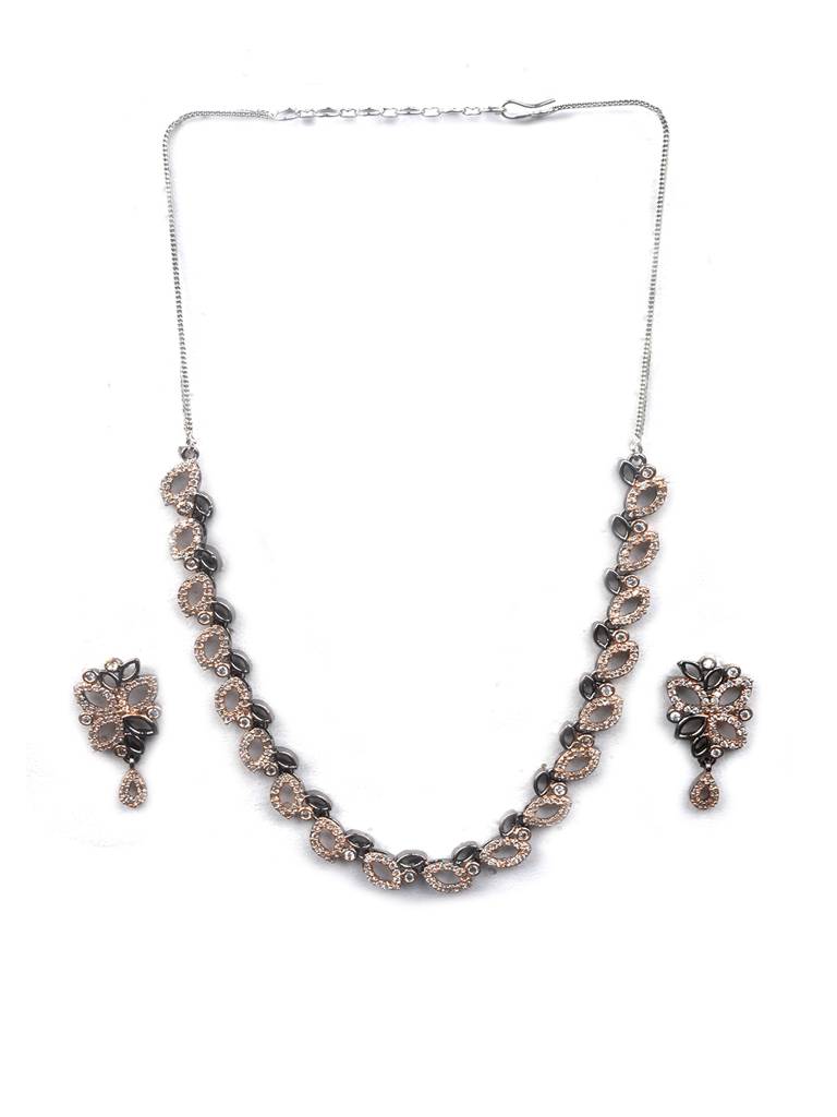 Ad Bela Necklace Set : AD133BLACKISH