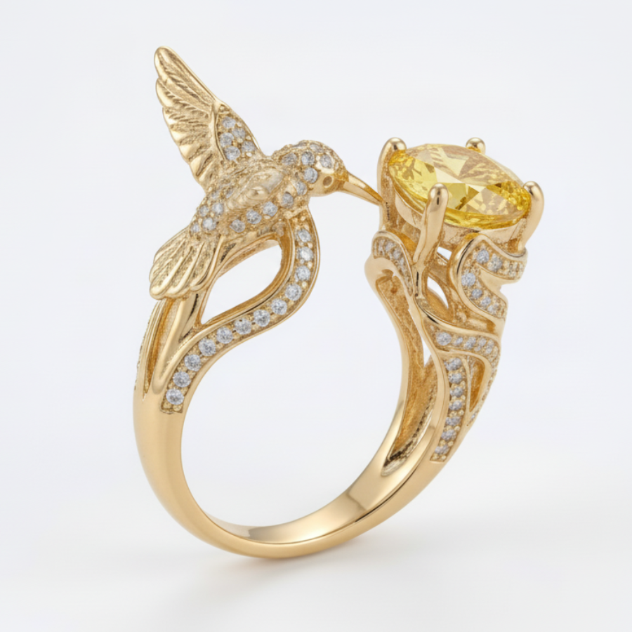 Bird Wing 18K Gold Plated Ring For Women | Freedom Inspired Open Design Ring : 5994359878