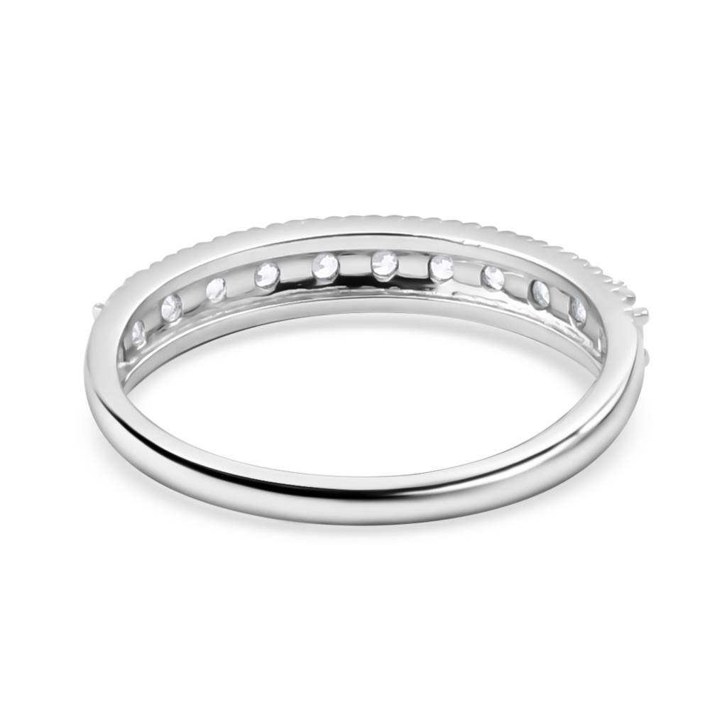 925 Sterling Silver Half Eternity Band Ring : BRDWBRSS
