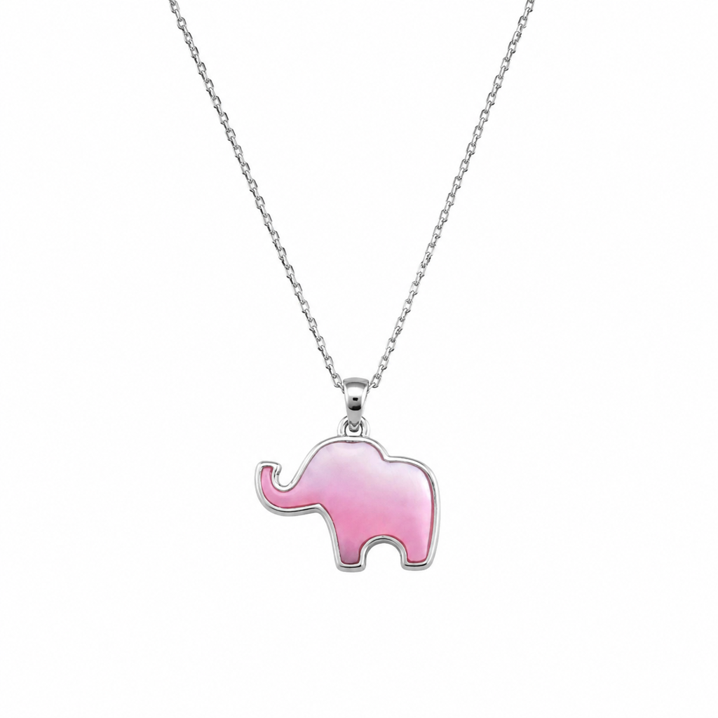 925 Silver Pink Elephant Pendant : PH06045