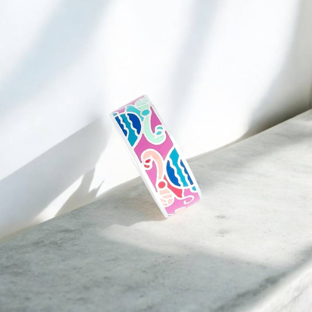 925 Silver Colour Oasis Enamel Ring : HP-RG-SSS-04-14