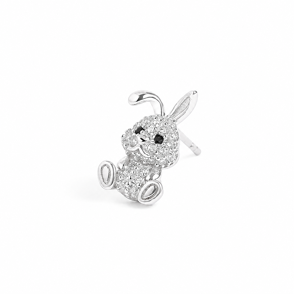 Silver Twinkle Bear Earrings : WER00098