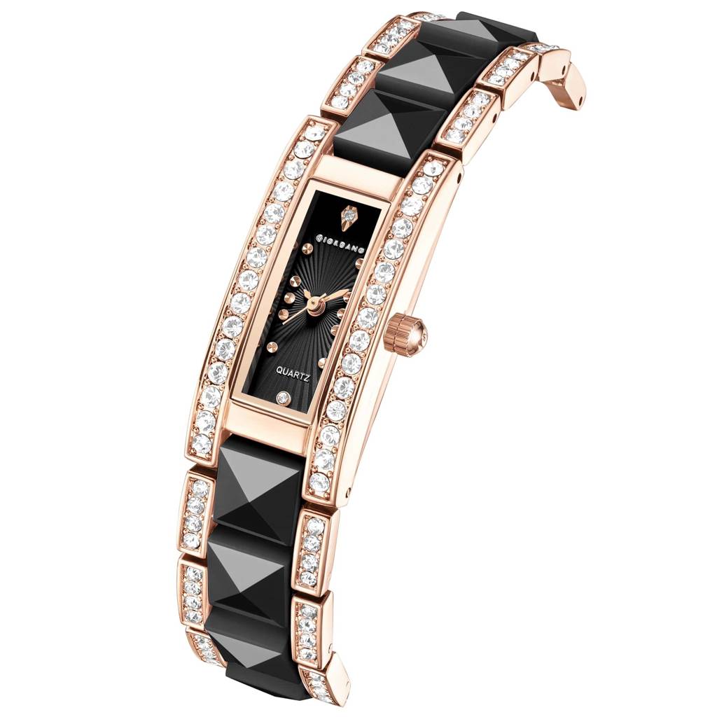 Giordano Luxury Crystal Studded Bracelet Watch For Women - Elegant Rectangular Dial, Quartz Movement And Stainle : GZ-60104-11