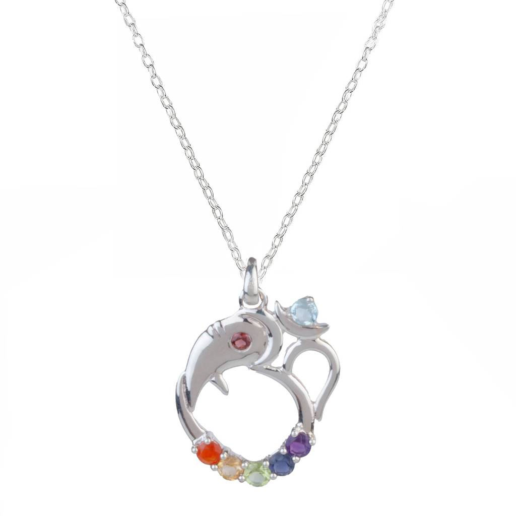 925 Sterling Silver Chakra Pendant For Women | Healing 7 Chakra Gemstone Pendant | Without Chain : FU-0734