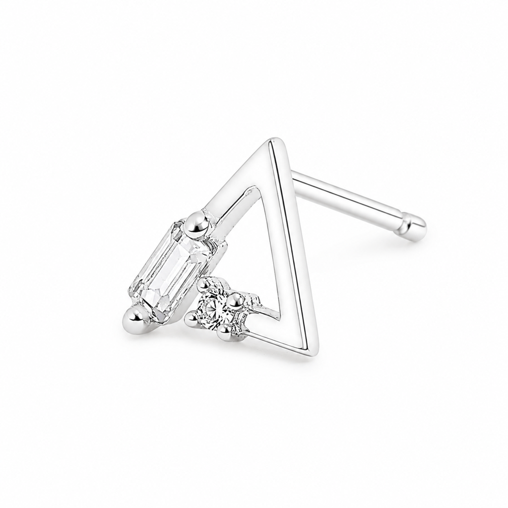 Silver Triangle Edge Studs : WER00067