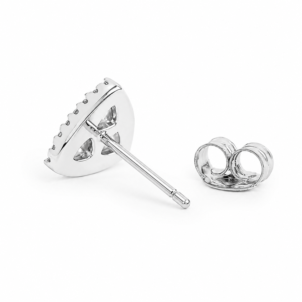 Silver Minimal Luxe Mop Triangle Studs : WER00048