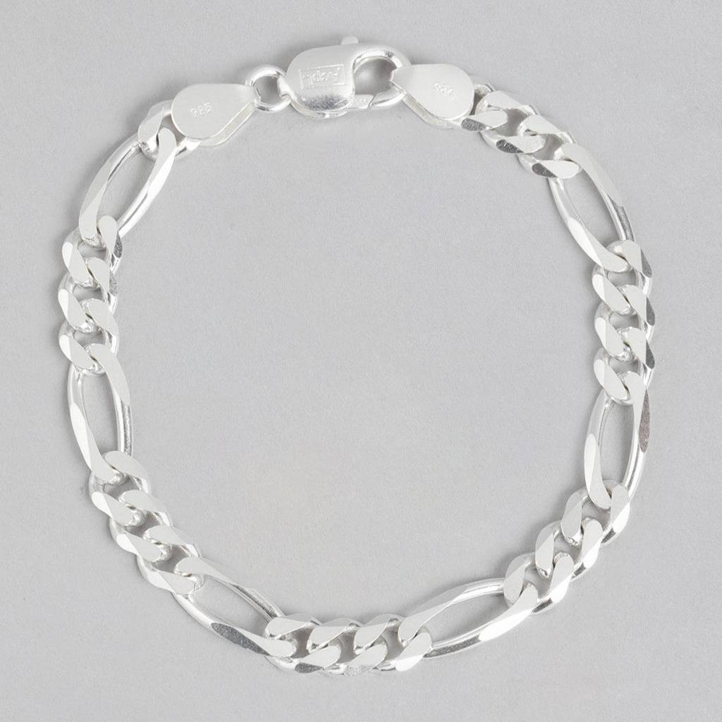 Timeless Silver Elegance 925 Sterling Silver Plated Bracelet For Him : BR-80300-S