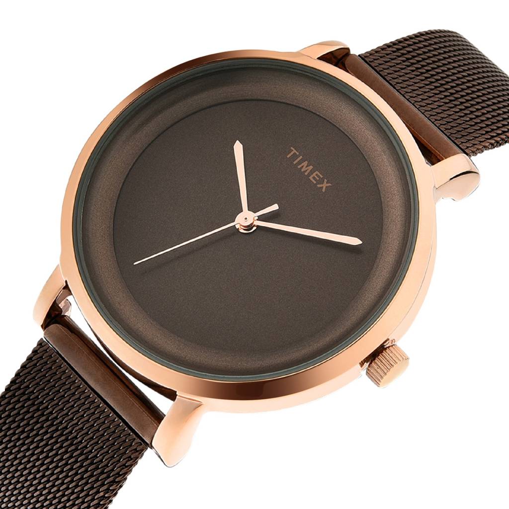 Timex Round 36Mm Brown Dial Analog Women Watch - Twel129Smu03 : TWEL129SMU03