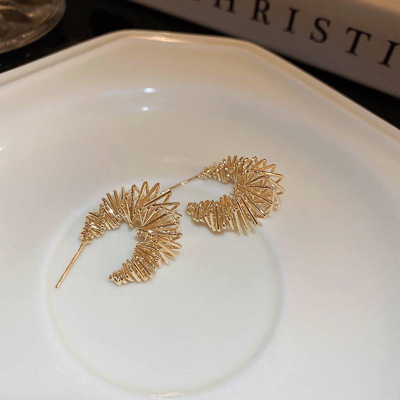 Winding Gold Hoops : WindingGoldHoops-LT-ER-HG-14