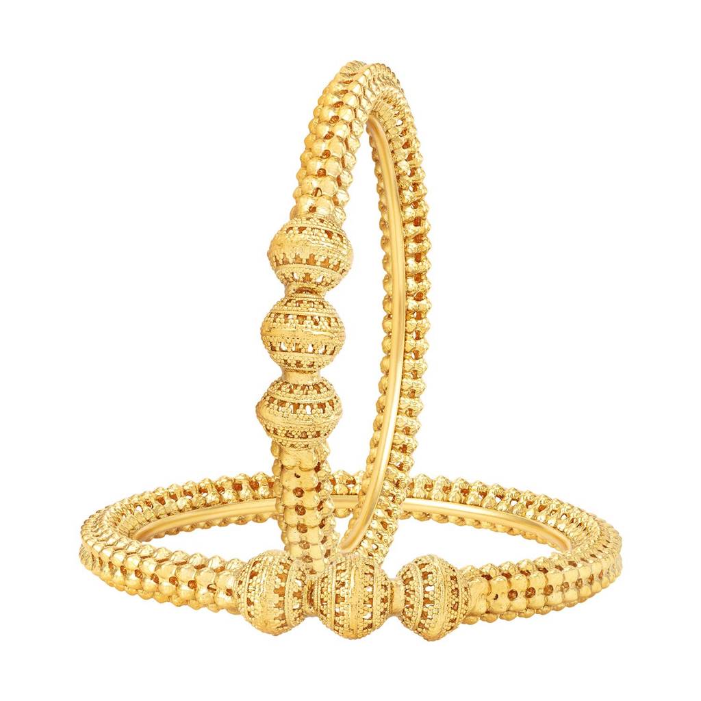 Peora Traditional Jewellery Fancy Designer Casual Party Gold Plated In Brass Set Of 2 Kada Bangles For Women : PF74B31-S2-4