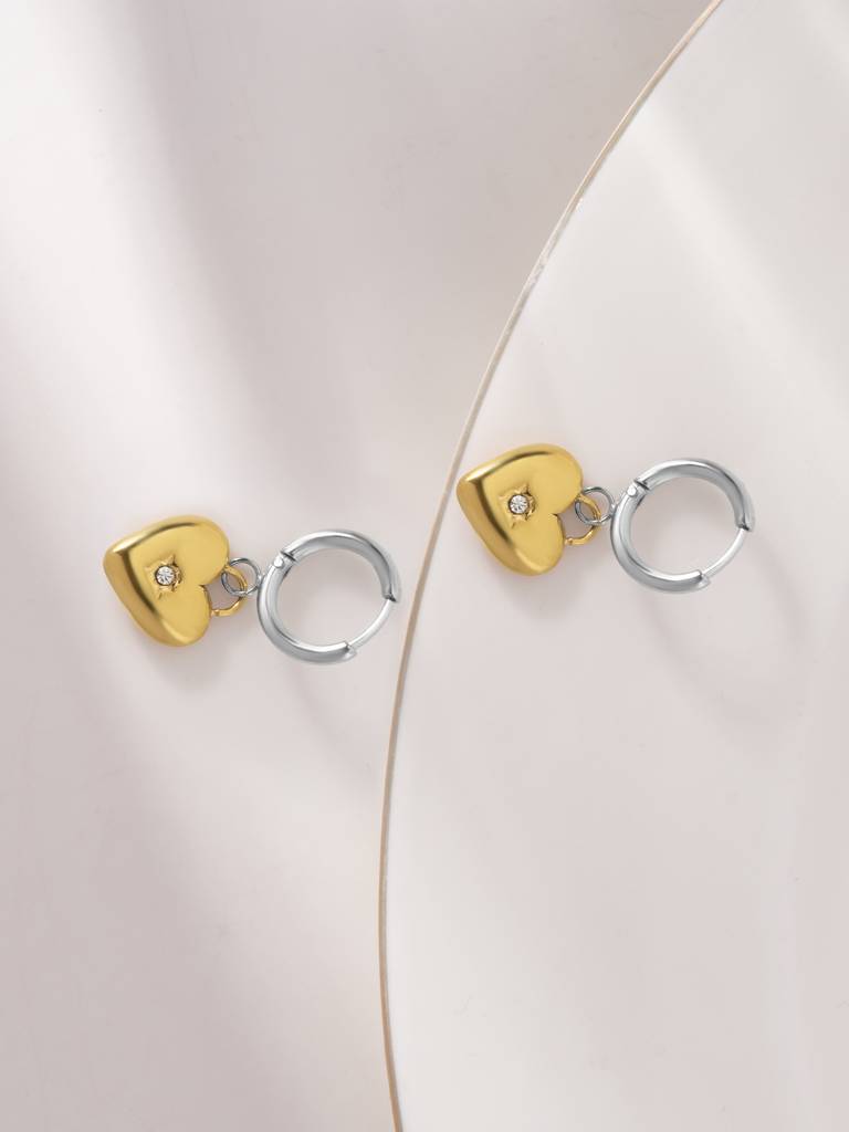 Cute Heart Drop Earrings For Women - Waterproof & Anti-Tarnish : ER0663