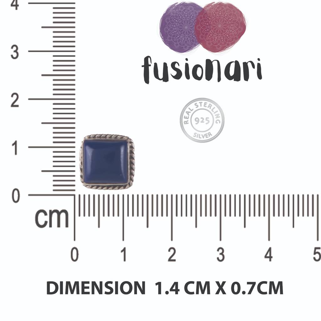 925 Sterling Silver Lapis Lazuli Earrings For Women | Grey Stone For Intuition : FU-0156-3