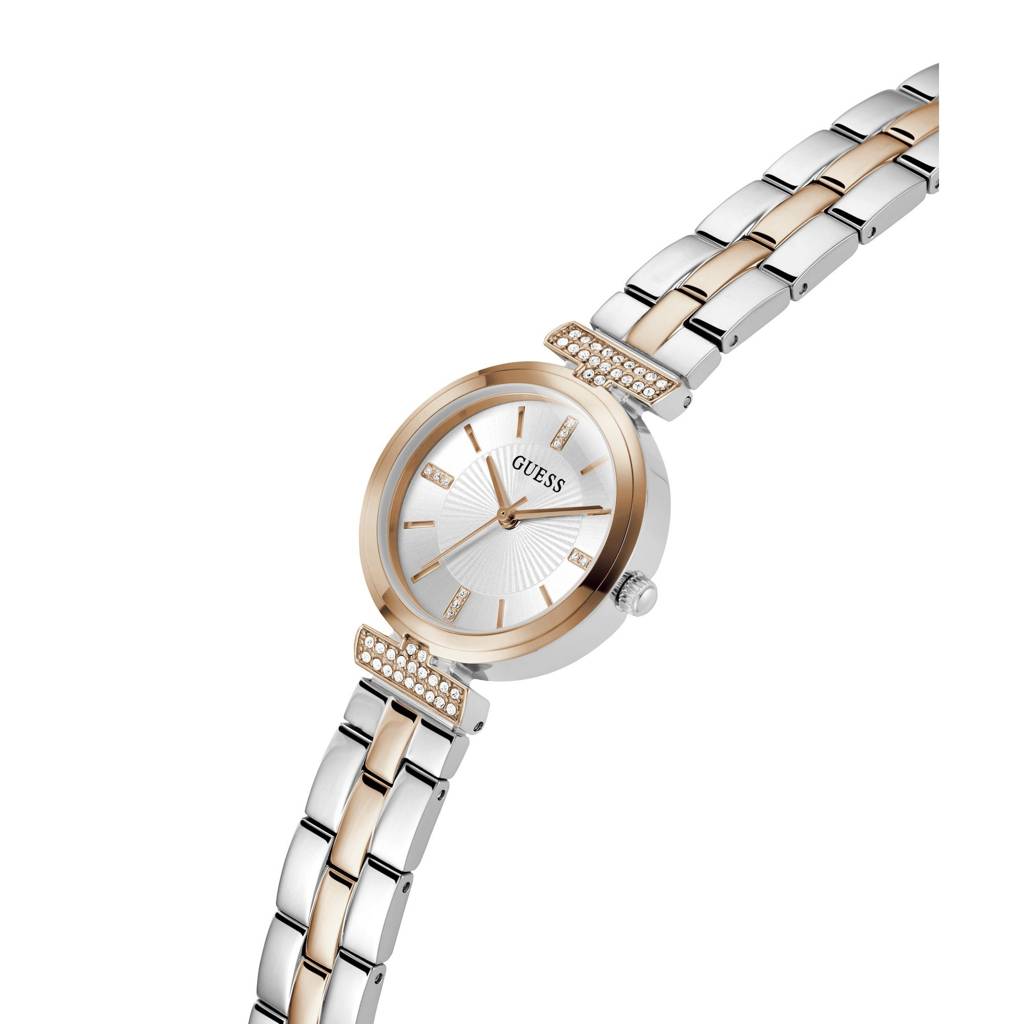 Guess Round 28Mm Silver Dial Analog Women Watch - Gw0762L4 : GW0762L4