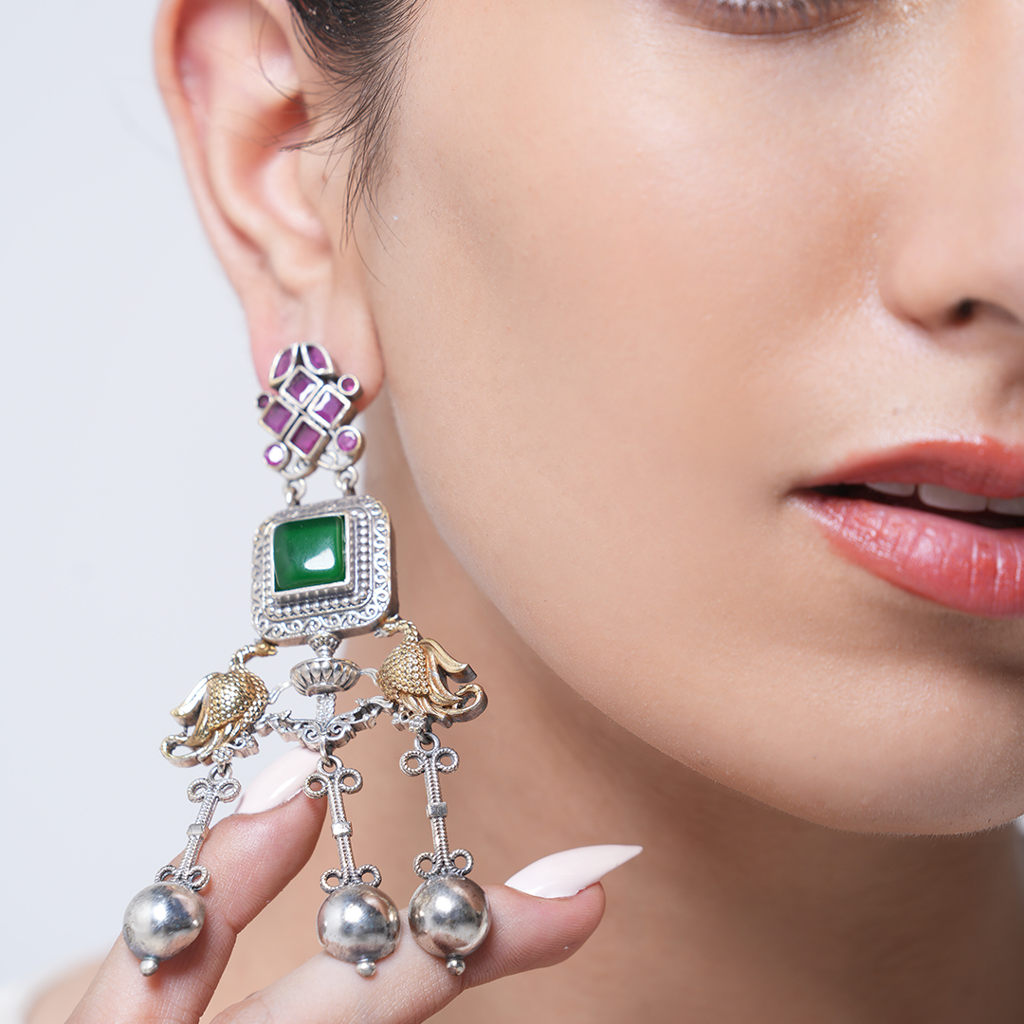 Silver Polish Fusion Earrings : CAO0233RNG