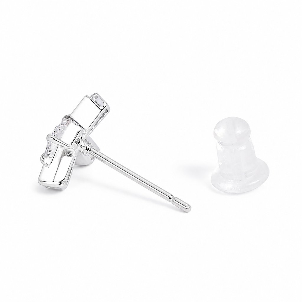 Silver Luxe Crossfire Crystal Earrings : WER00088