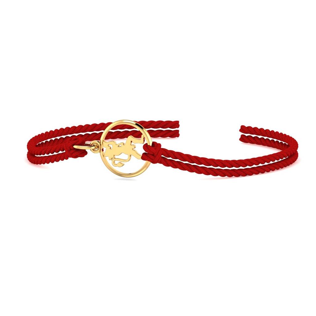9K Yellow Gold Hanuman Gold Rakhi Cum Pendant : RA2093_9K