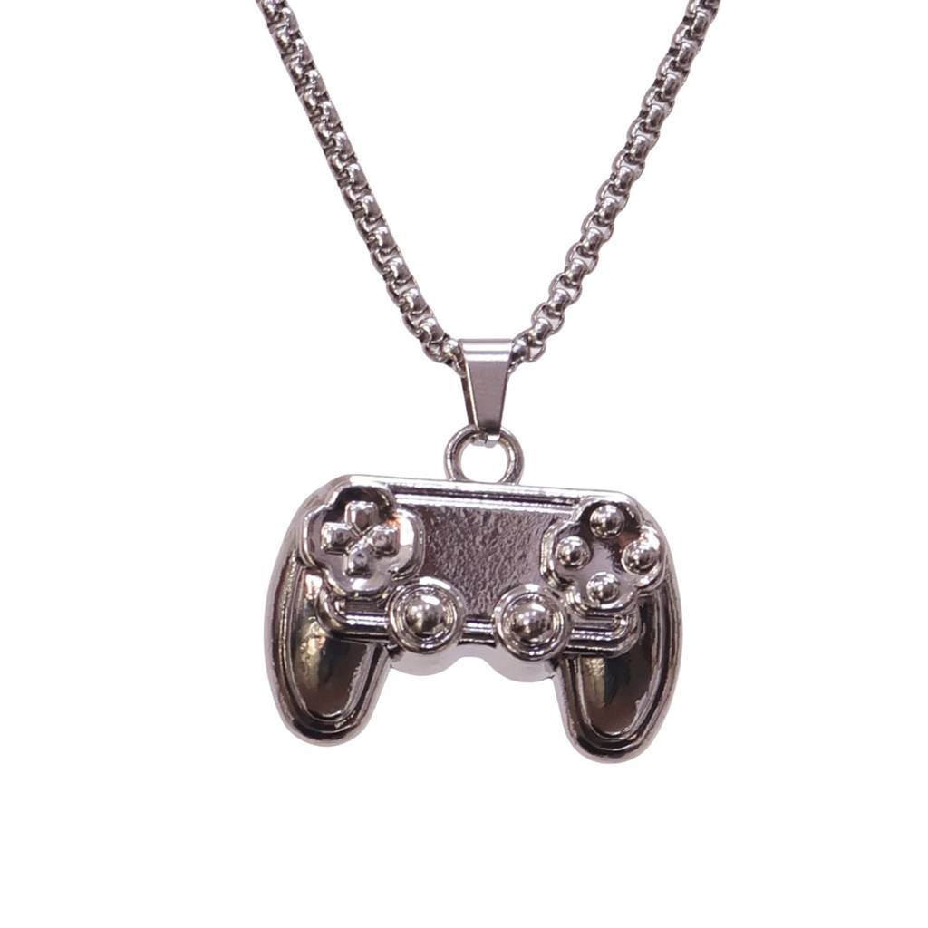 Men’S Gaming Controller Pendant Necklace | Gamer Chain For Boys & Men | Video Game Jewelry | Silver Finish Necklace : LJGN005