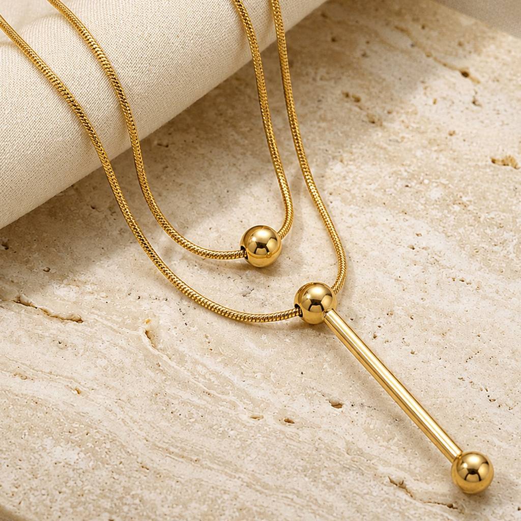 Minimal Bar Pendant  Anti-Tarnish Necklace For Women : HSPS60MB1927