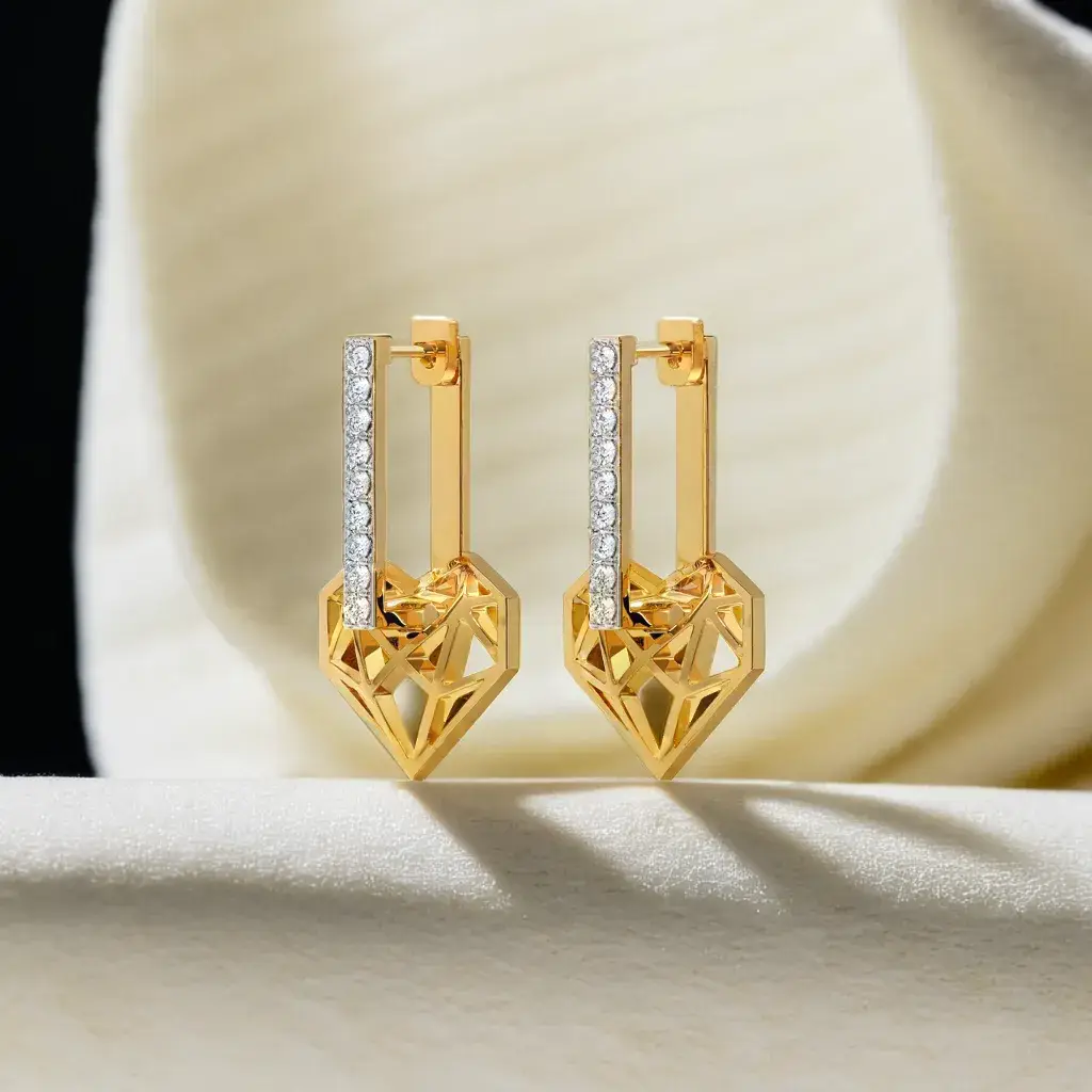 Heart Huggies - Lab Diamond Earrings : LLER0138
