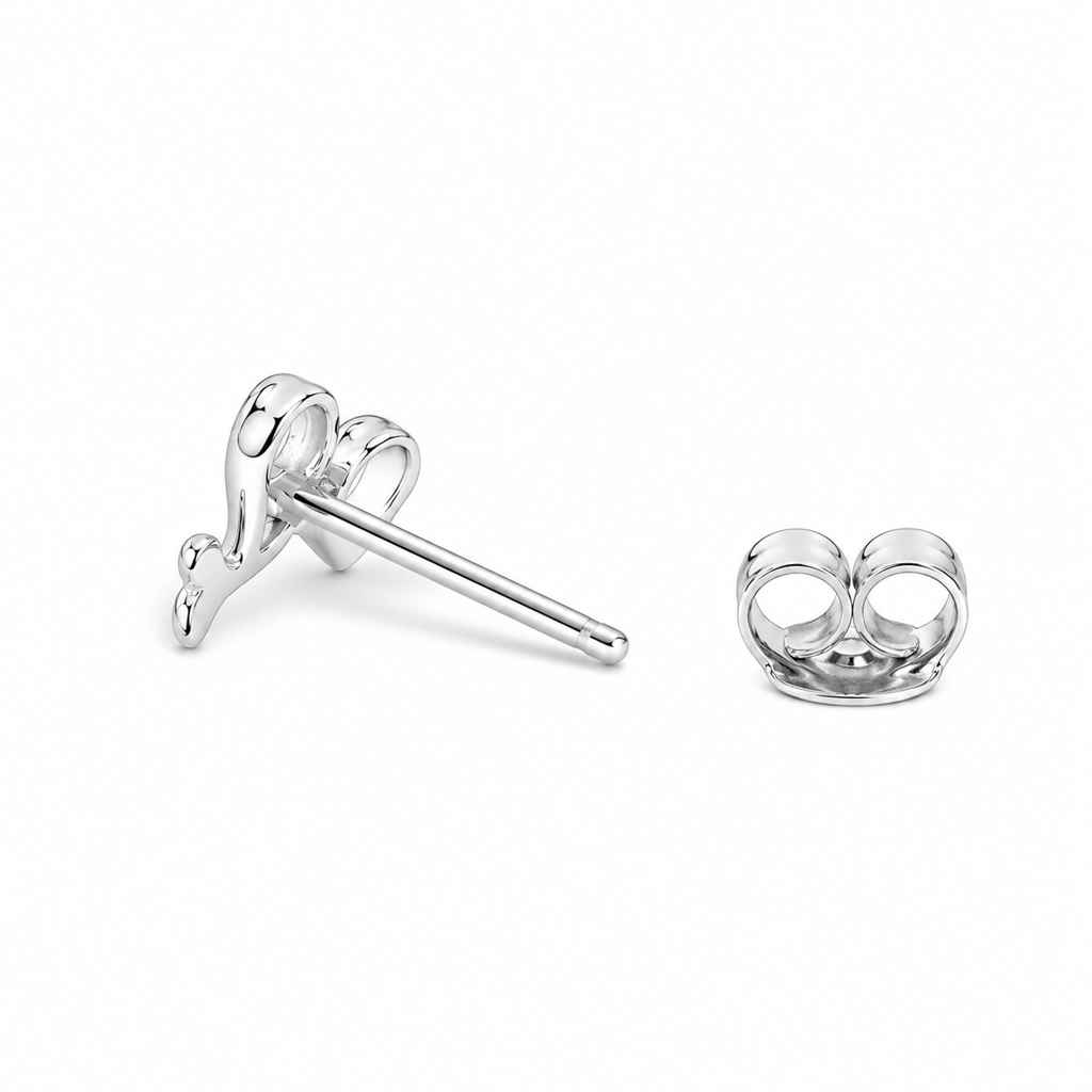 Silver Little Whale Solitaire Studs : WER00058