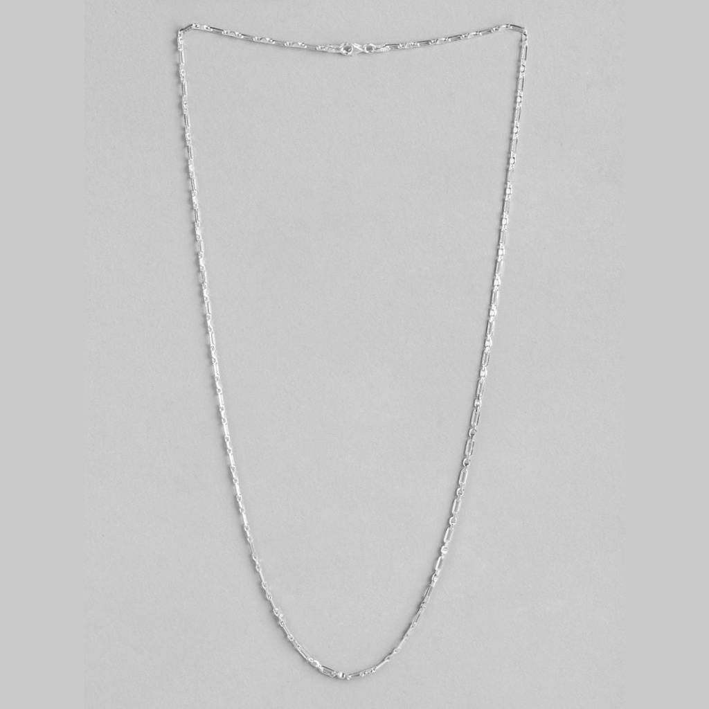 Shimmering Reflections Rhodium-Plated 925 Sterling Silver Chain For Men : CH-10041