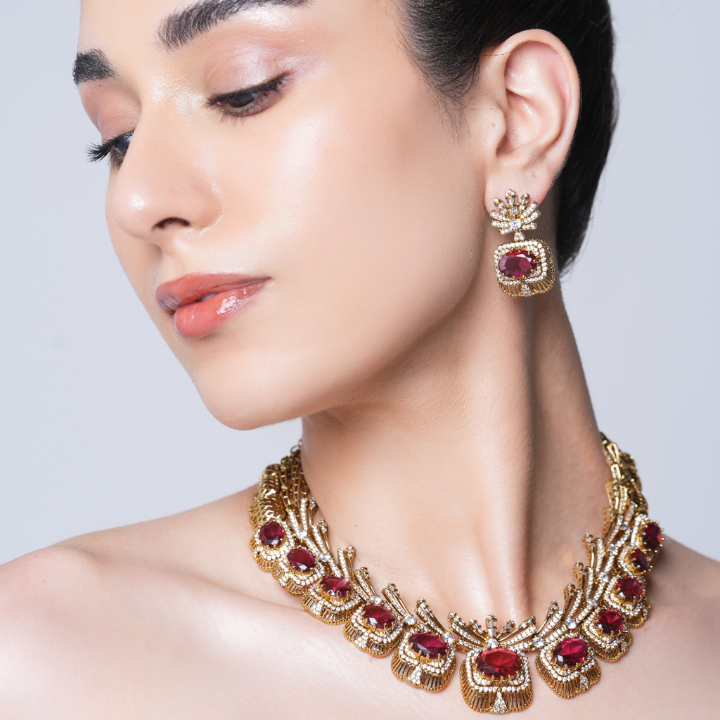 Mehendi Polish Designer Ad Necklace Set : CAO0224TOF