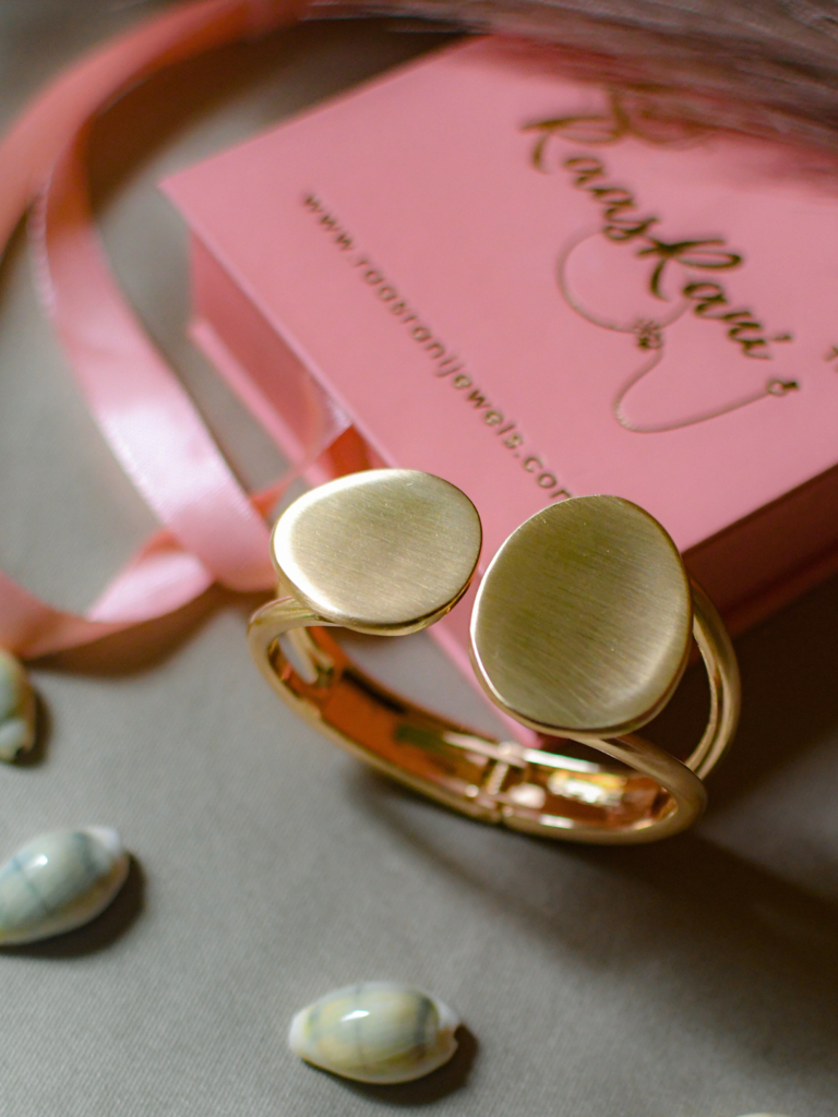 Modern Sculptural Cuff Â 18K Gold Plated Statement Bracelet : ATB592M2B