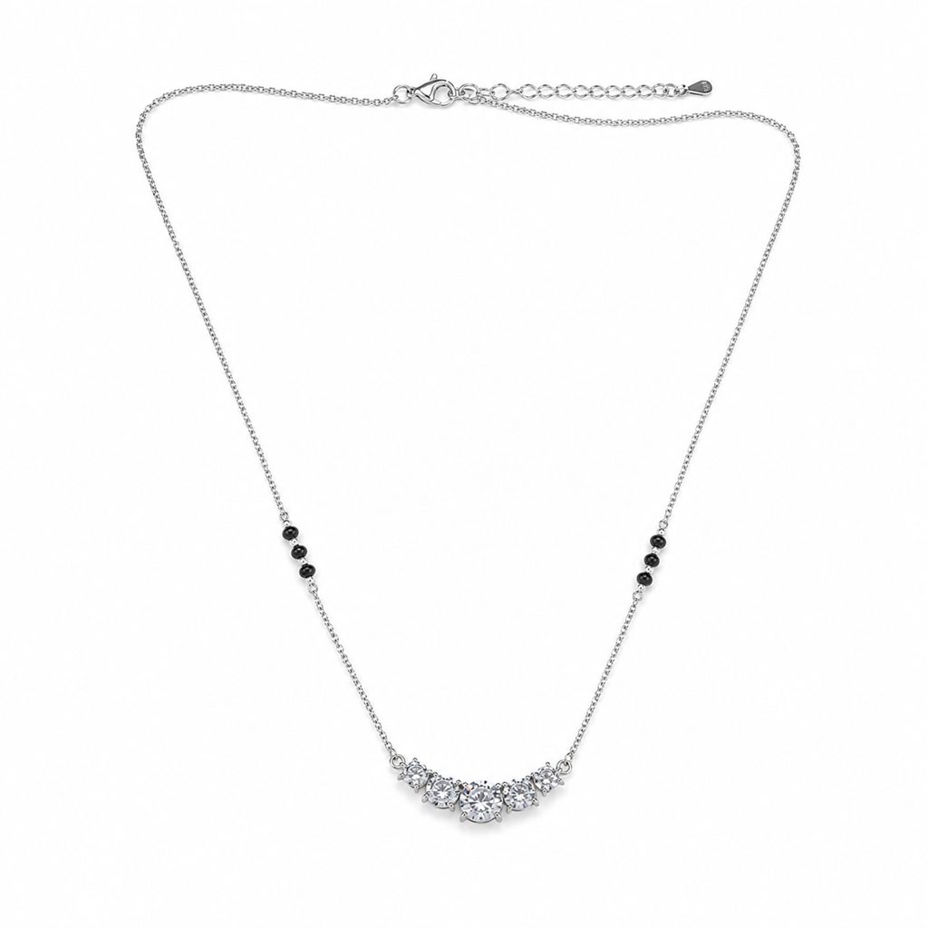925 Silver Spark Curve Mangalsutra : MH03579