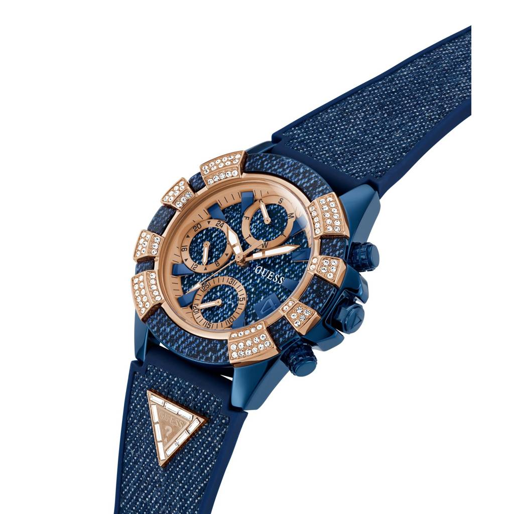 Guess Round 39Mm Blue Dial Analog Women Watch - Gw0813L1 : GW0813L1