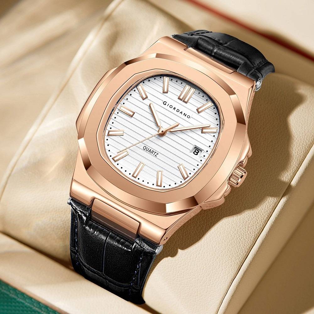 Analog Wrist Watch For Men Stylish Metal Strap With Water Resistant 3 Hand Mechanism For Men And Boys To Complim : GZ-50104-02